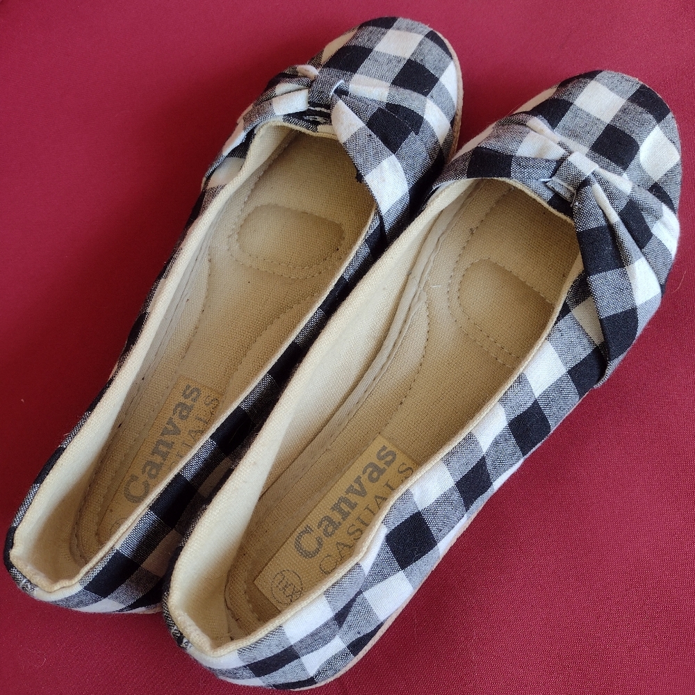 Black and White Checkered Women's Shoes